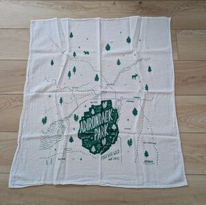 Adirondack Park Map Tea Towel NY Noteworthy